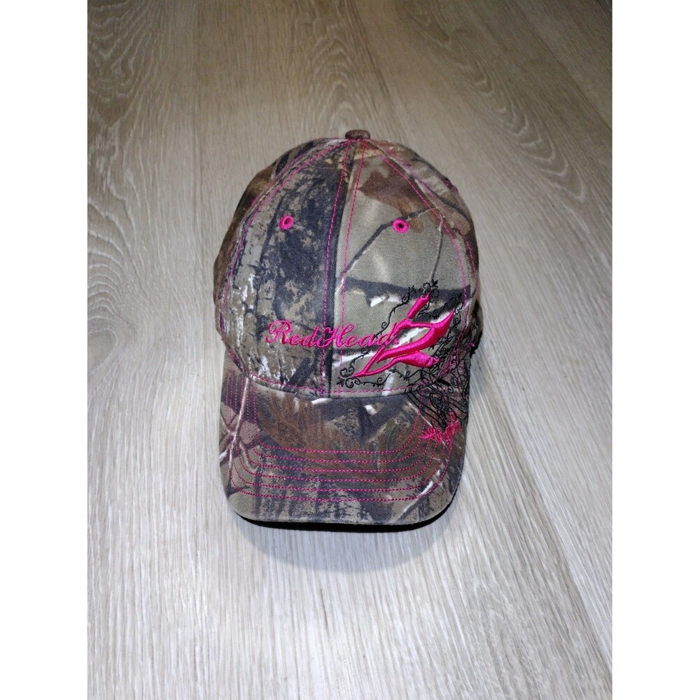 RedHead Camo Hat - Pink Embroidered Accent Trim